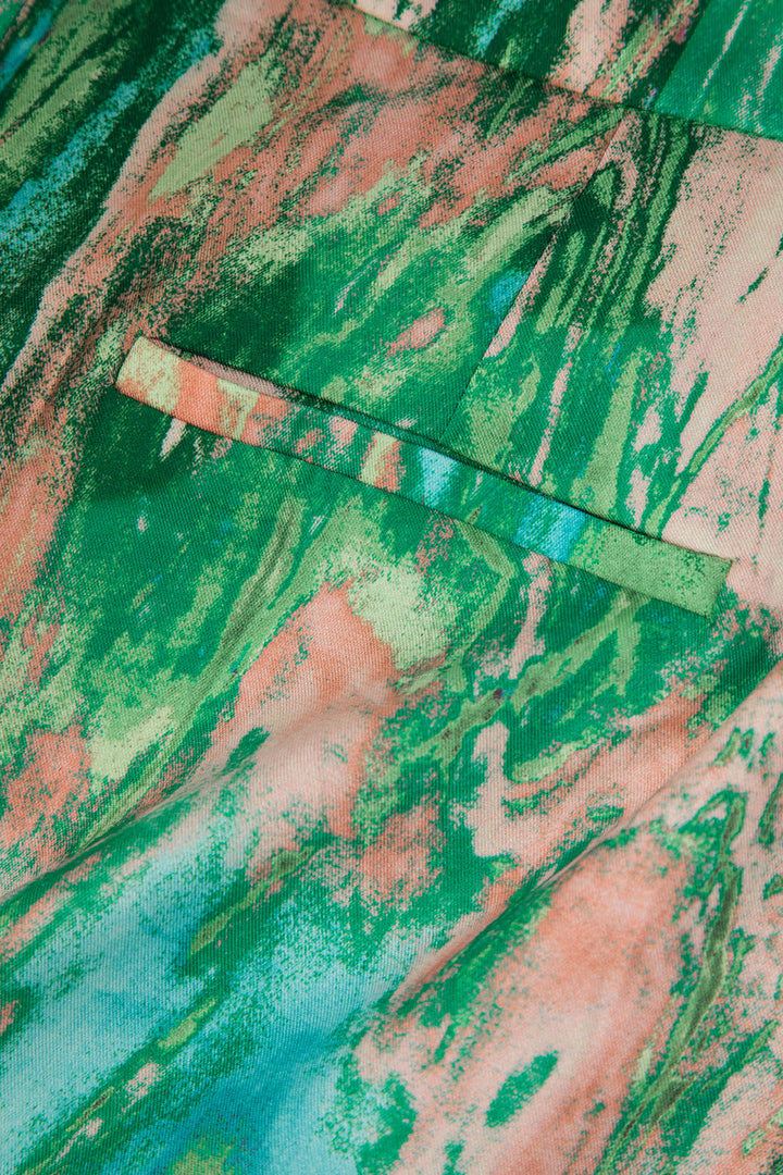 Inna | Kalhoty s vysokým pasem a mramorovým vzorem