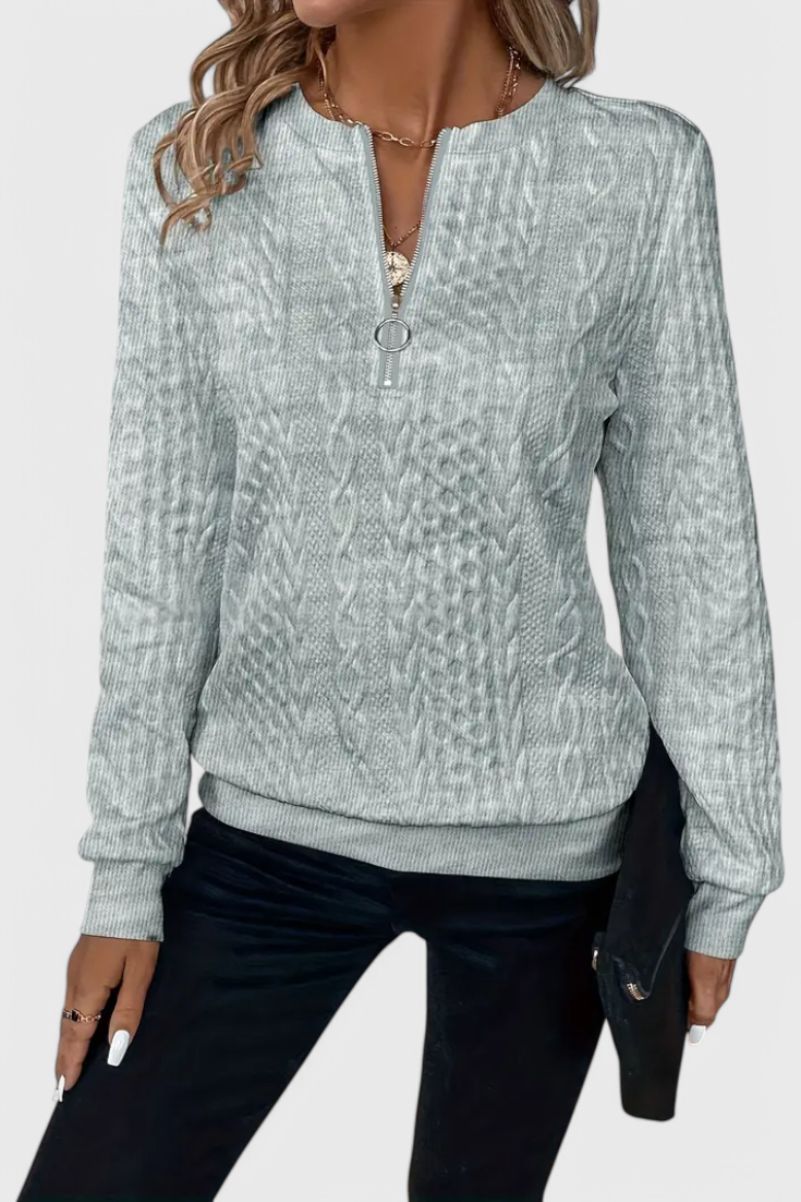 Zoey | Měkký pletený svetr se zipem