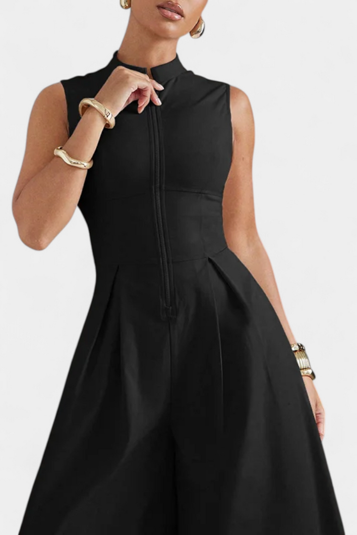 Blanca | Dámský kombinéza bez rukávů s širokou sukní a plisováním