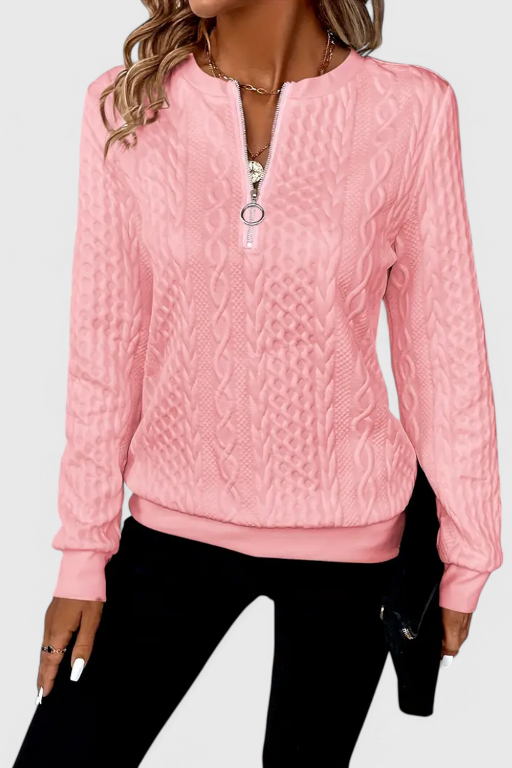 Zoey | Měkký pletený svetr se zipem