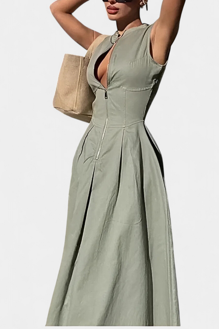 Blanca | Dámský kombinéza bez rukávů s širokou sukní a plisováním