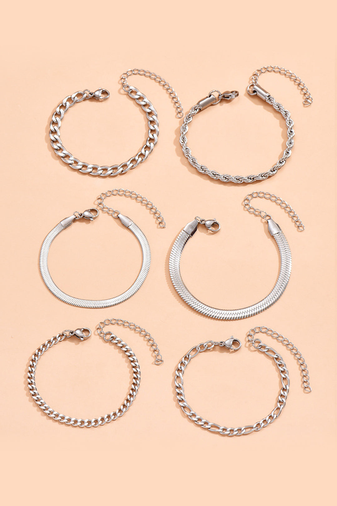 Sada náramků z řetízků se šesti díly