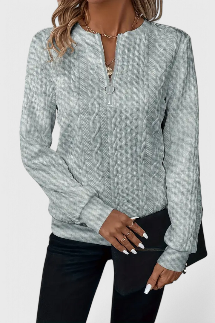 Zoey | Měkký pletený svetr se zipem