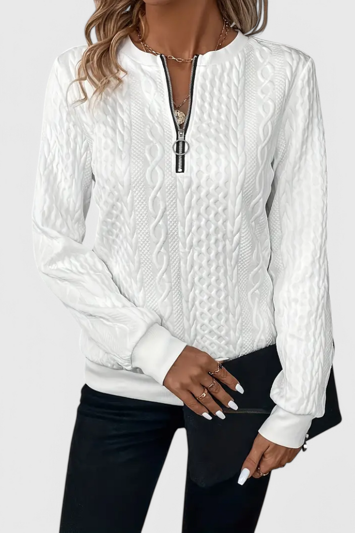 Zoey | Měkký pletený svetr se zipem