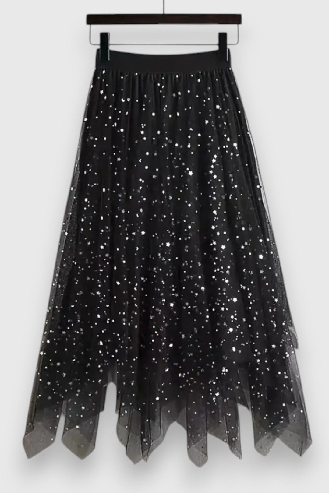 Colette | Alba sukně | Lesklé perličky s frézovaným lemem a vysokým pasem