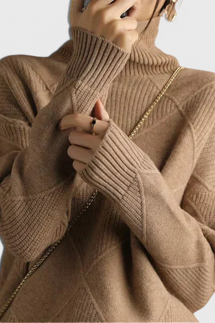 Jasmine | Kašmírový vysoký límec svetr