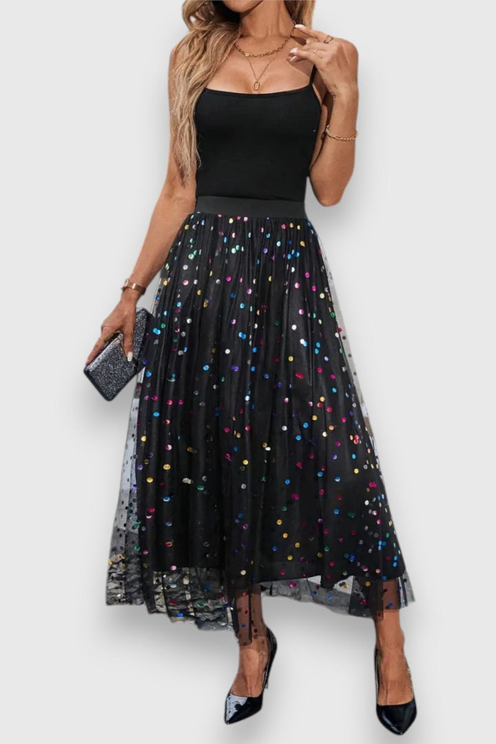 Claire | Barevná Puntíkovaná Sukně