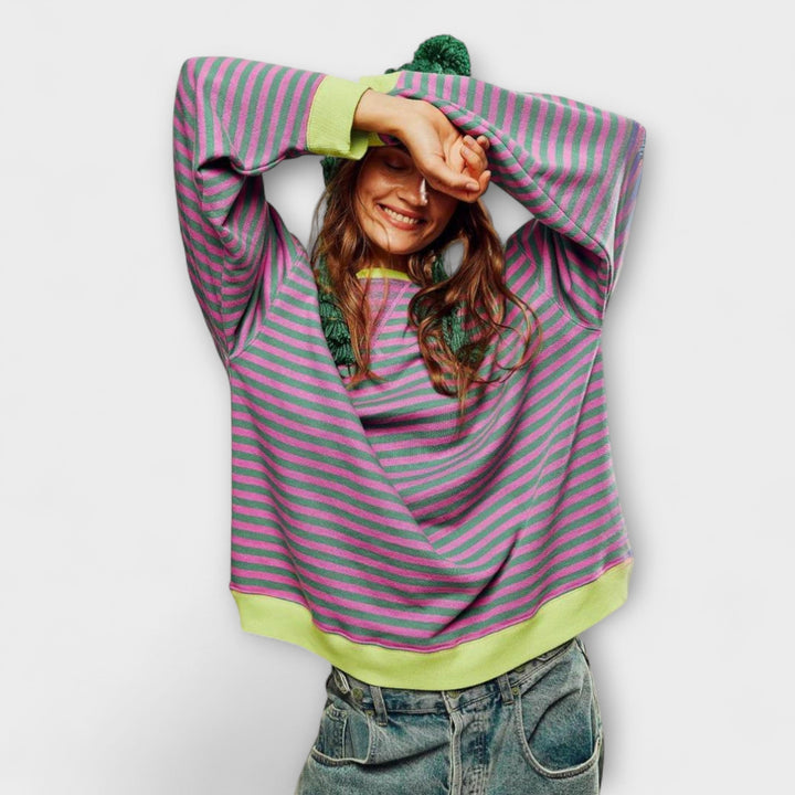 Mārija - Oversize Pruhovaný Svetřík