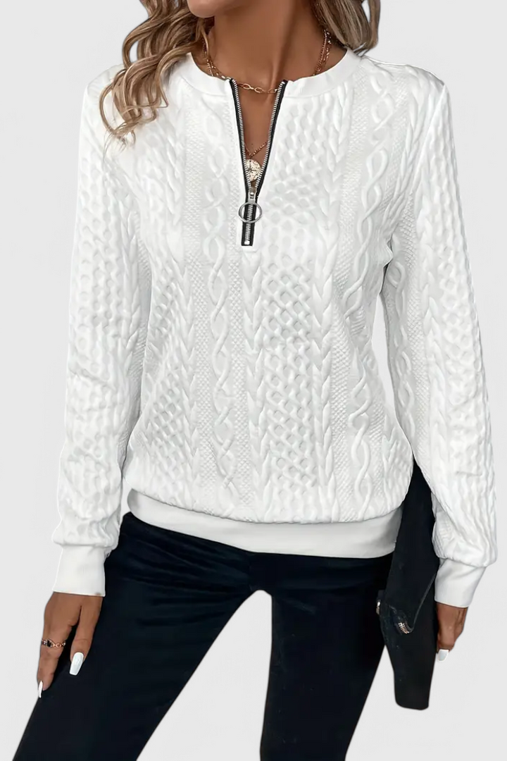 Zoey | Měkký pletený svetr se zipem