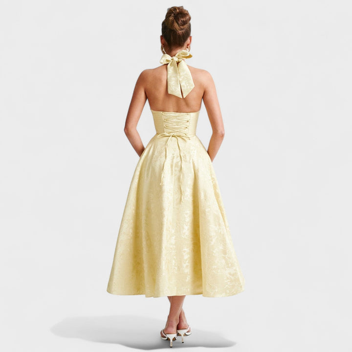 Effie - Midi šaty s V výstřihem