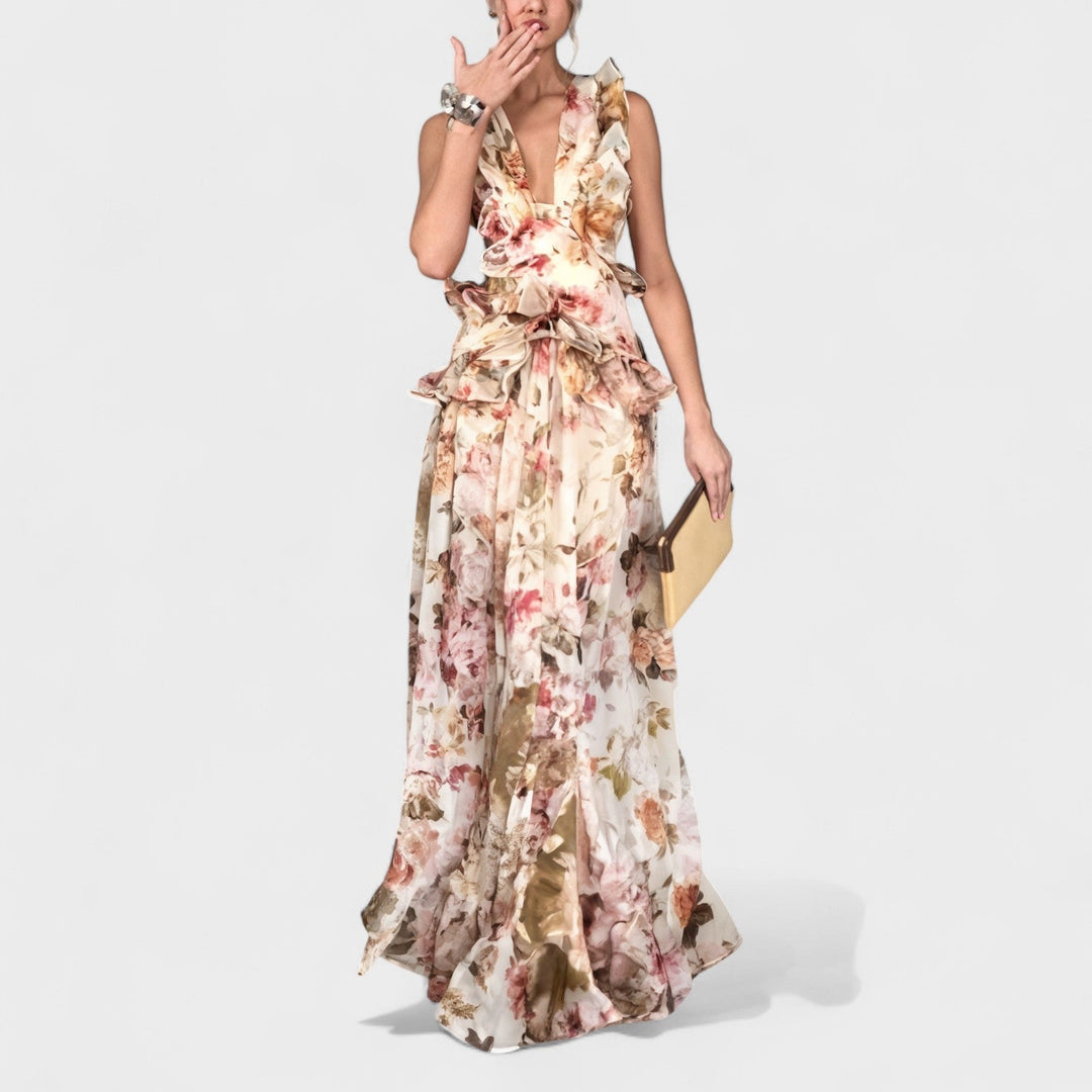 Isabela | Dlouhá šaty s květinovými volány