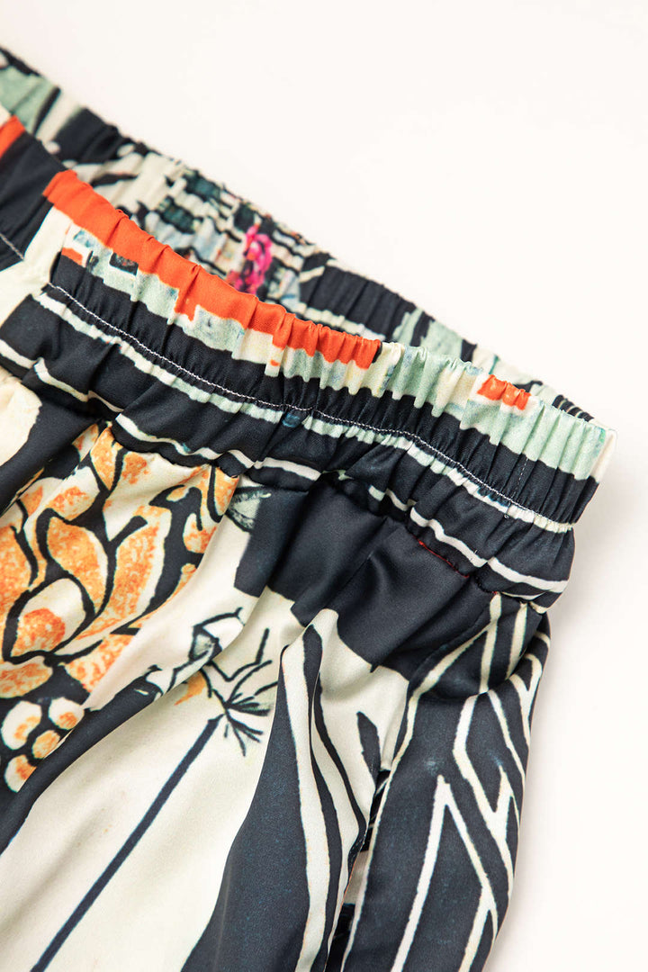 Arce | Kalhoty s Vysokým Pasem a Květinovým Vzorem