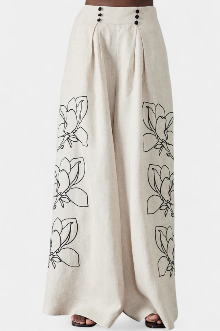 Helen | Sada z širokými kalhotami a chlupatými rukávy