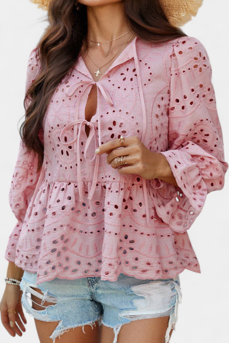 Lucia | Krajkový Boho Top s Volánem