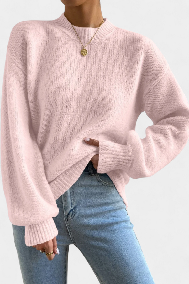 Emilia | Svetřík s kulatým výstřihem a balónovými rukávy