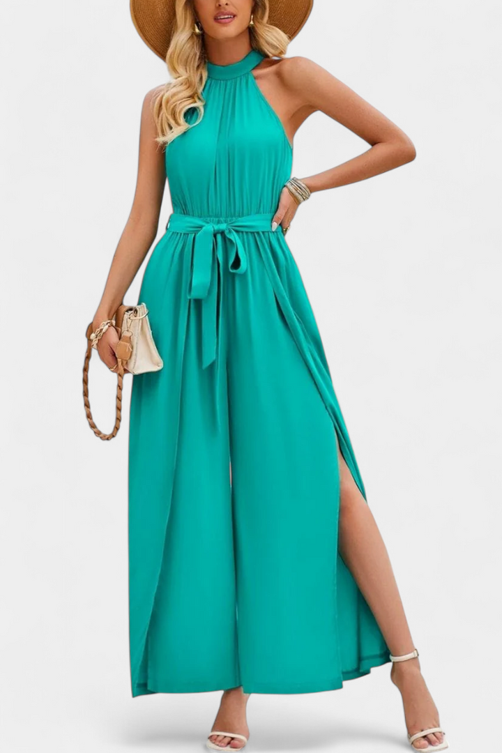 Nyree | Asymetrický overal s výřezem a ramínky