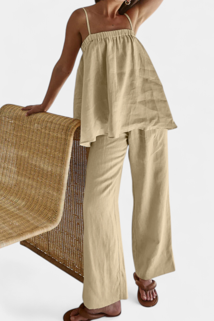 Lía | Letní set s volným topem a splývavými kalhotami