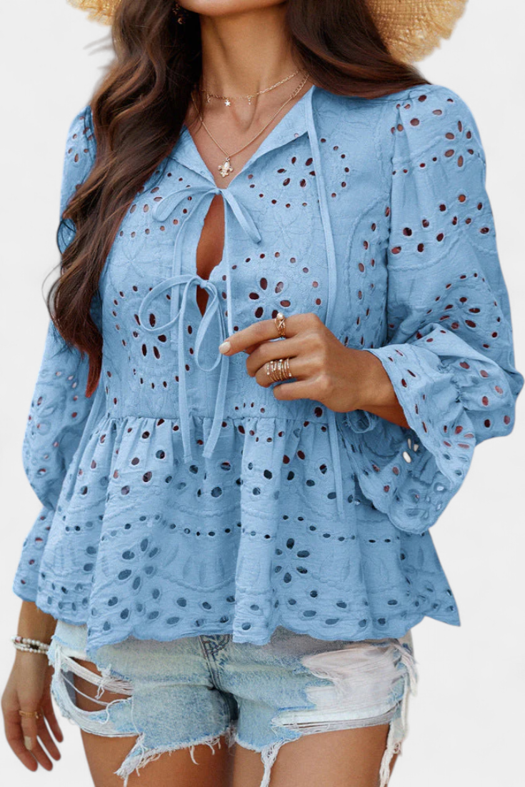 Lucia | Krajkový Boho Top s Volánem