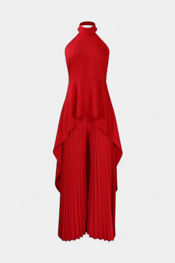 Isabel | Asymetrický komplet s plisovanými kalhotami