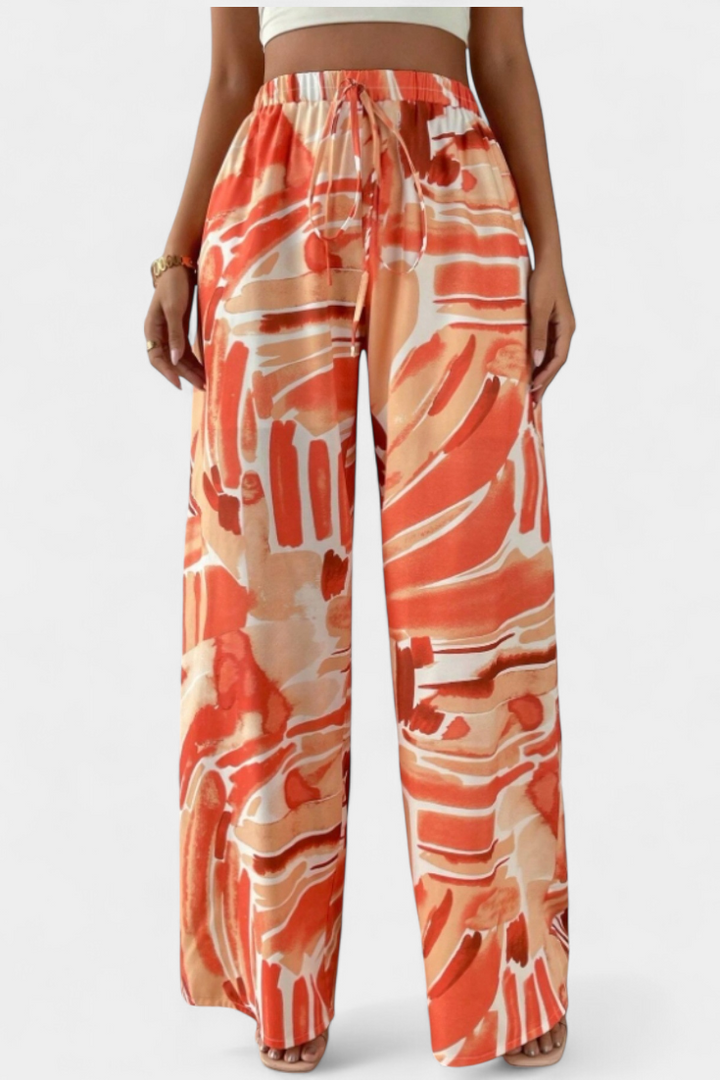 Senda | Kalhoty s širokými nohavicemi a abstraktním vzorem