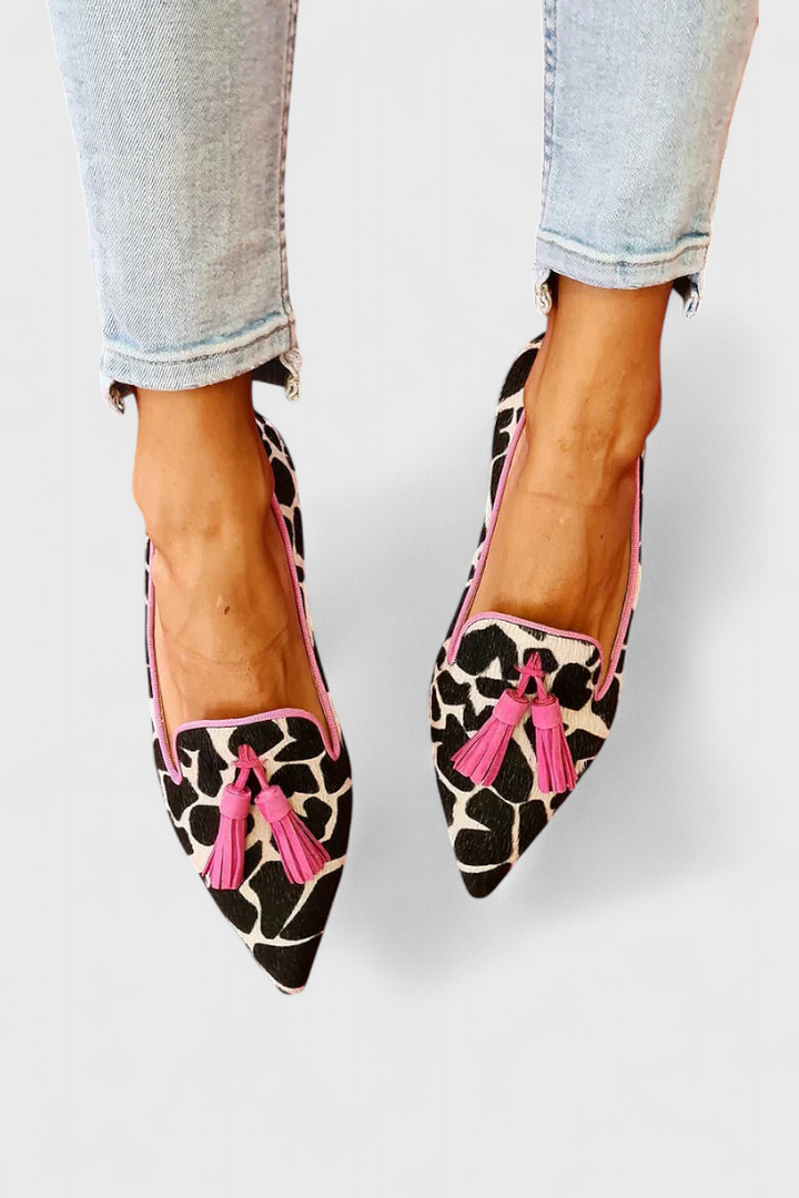 Marisol - Elegantní Mokasíny s Ostrou Špičkou a Dvoubarevným Designem