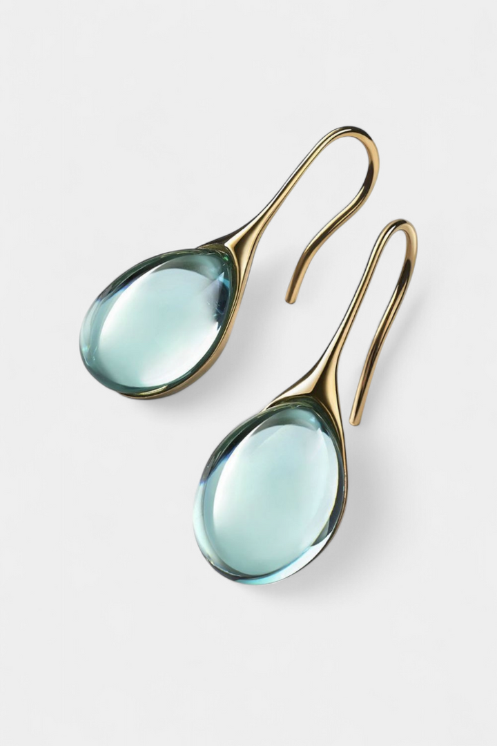 Křišťálové Kapkové Náušnice ve Zlatu a Stříbře