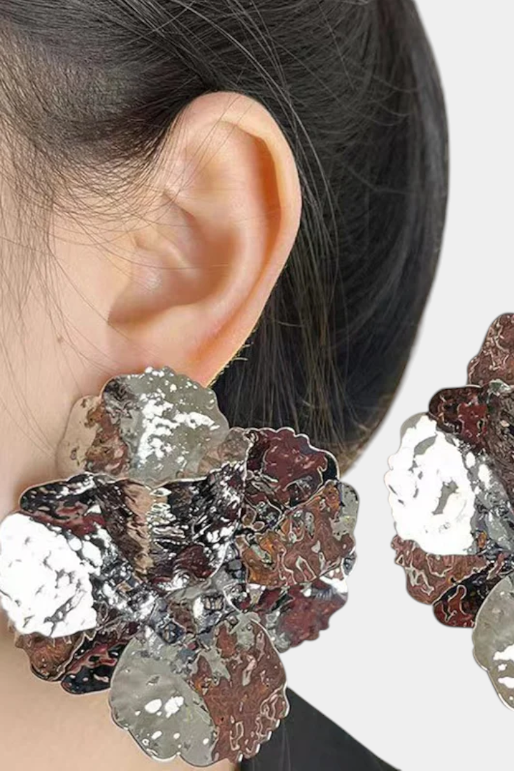 Květinové Tvarované Lesklé Náušnice