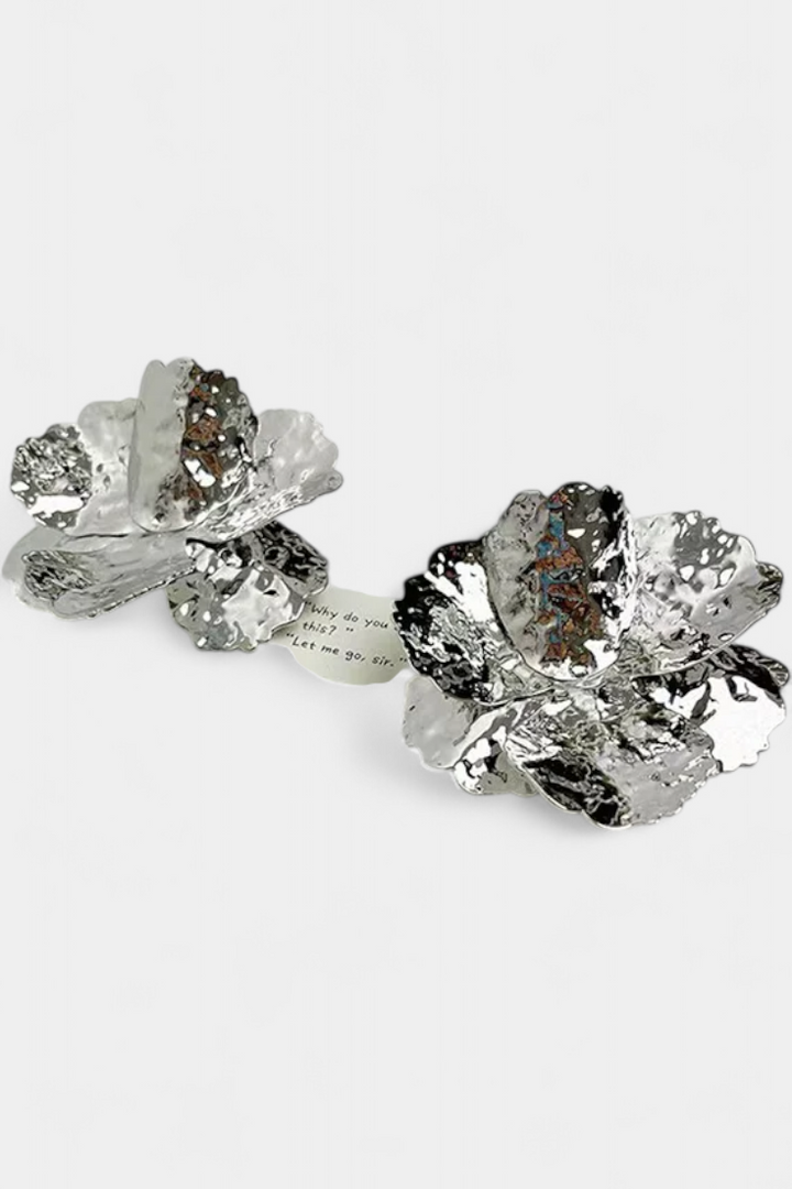 Květinové Tvarované Lesklé Náušnice