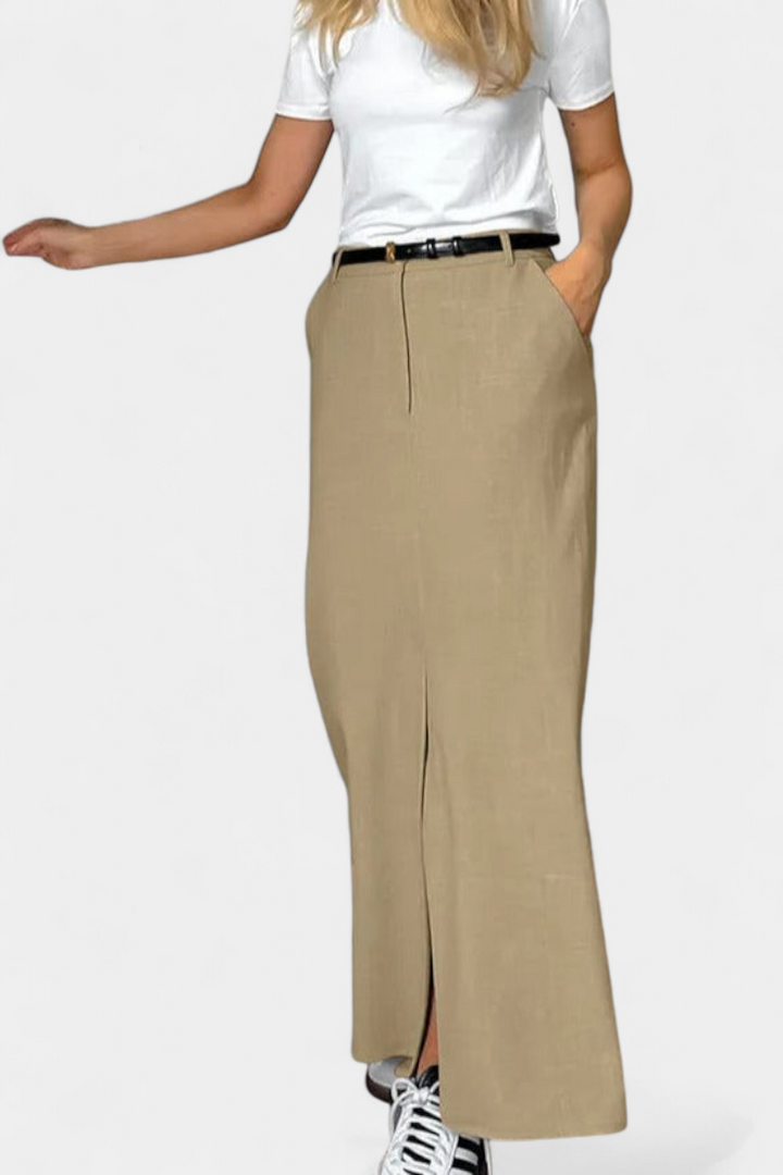 Amani | Dlouhá sukně s vysokým pasem a předním rozparkem