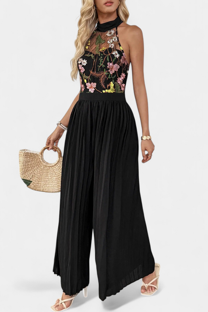 Maruja | Monoklón s květinovou výšivkou a průhlednou krajkou