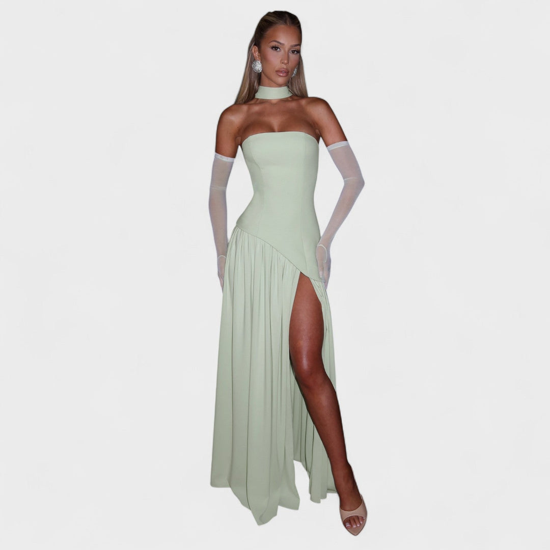 Maliyah | Asymetrické šaty mentolové barvy