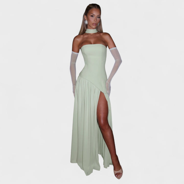 Maliyah | Asymetrické šaty mentolové barvy
