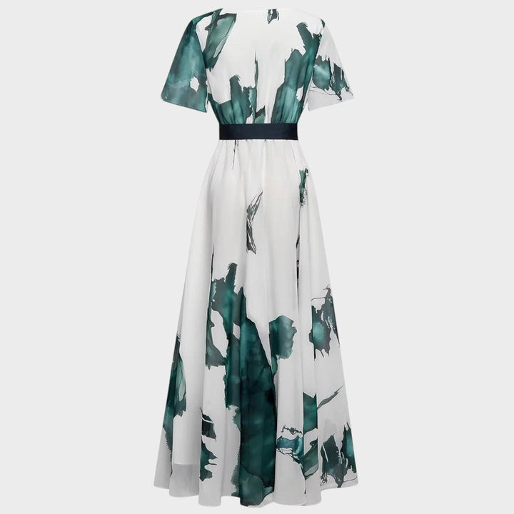 Nayla | Dlouhé šaty s akvarelovým vzorem