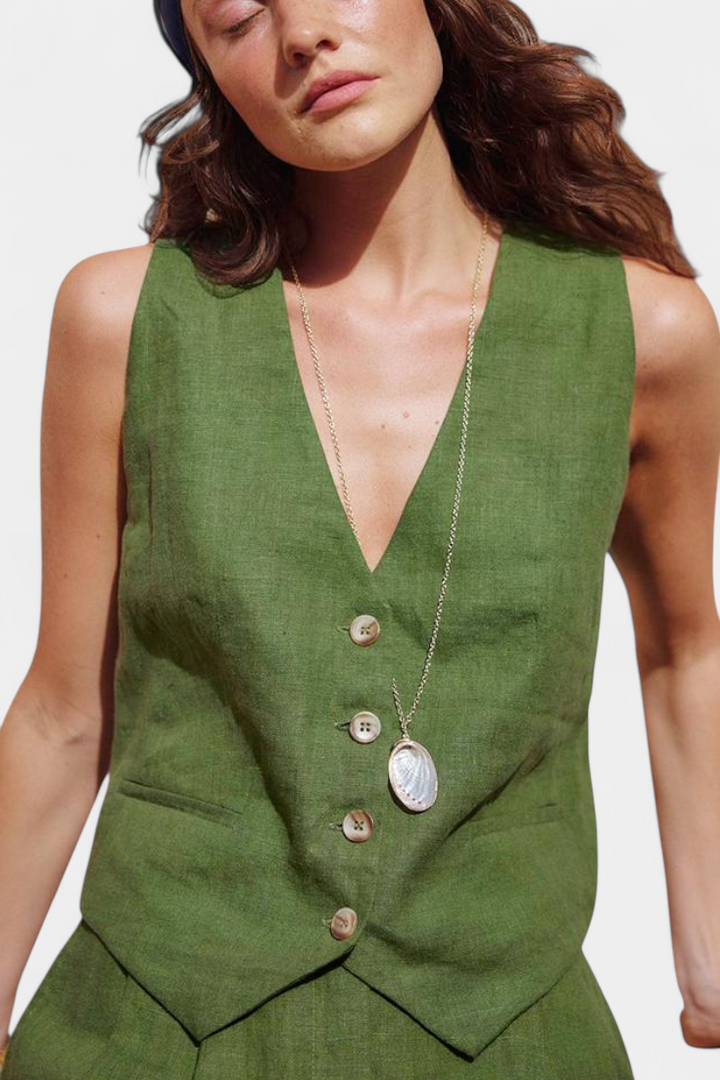 María | Lněné Sako a Šortky Set