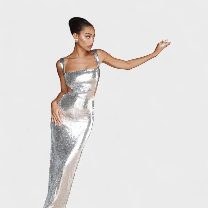 Petra | Jasné Stříbrné Večerní Šaty