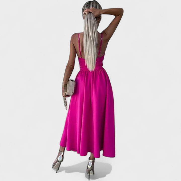 Cielo Divino – Midi Šaty s Předním Rozporkem