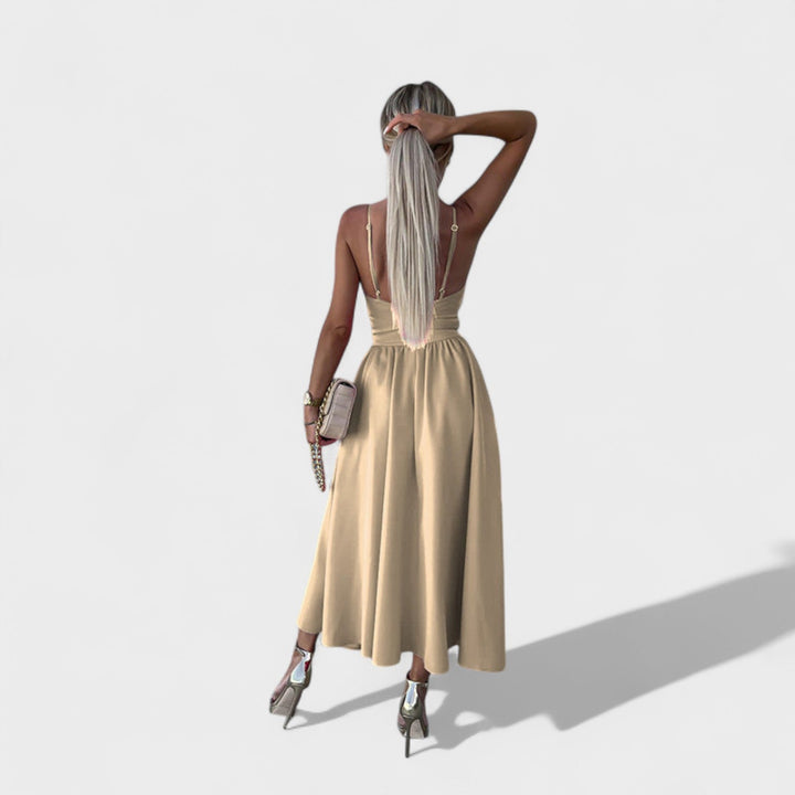 Cielo Divino – Midi Šaty s Předním Rozporkem